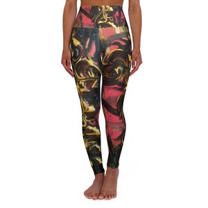 Vibrant High Waisted Yoga Leggings, Activewear, Fitness Apparel, Yoga Pants, Workout Leggings, Comfortable Gym Wear