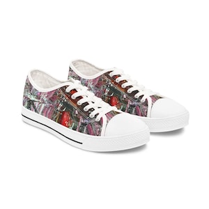 Vibrant Art Sneakers for Women, Casual Footwear, Unique Gift, Trendy Low Top Sneakers, Artistic Everyday Shoes, Fashionable Sneakers