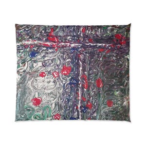 Abstract Floral Comforter, Bohemian Style Bedding, Colorful Quilt for Home Décor, Vibrant Bedspread for Cozy Bedroom, Art-Inspired [...]