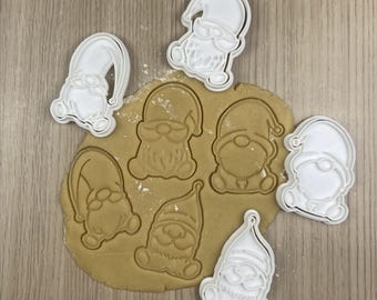 Set of 4 Christmas Gnome Cookie Cutters - Christmas Gnome Cookie Cutter, Made in France