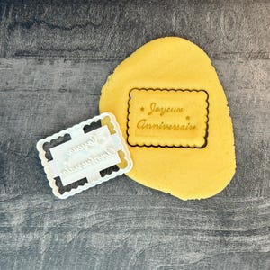 Petit Beurre Happy Birthday Cookie Cutter - Happy Birthday Text, Personalized Biscuit Cutter, Made in France
