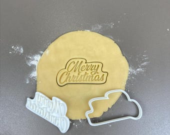 Merry Christmas Cookie Cutter - Merry Christmas Cookie Cutter, Christmas text cookie cutter, Made in France