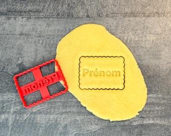 Emporte-pièce petit beurre - Prénom personnalisable ou texte personnalisable, emporte-pièce biscuit personnalisé, Fabriqué en France