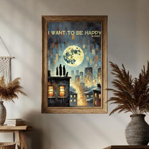 Boygenius Inspired Poster: Rooftop Moon Art (Digital Download)