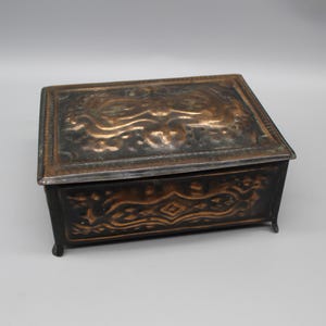 Vintage Copper Box. Forged copper sheet. Copper Jewelry Box. Copper Box with Lid.