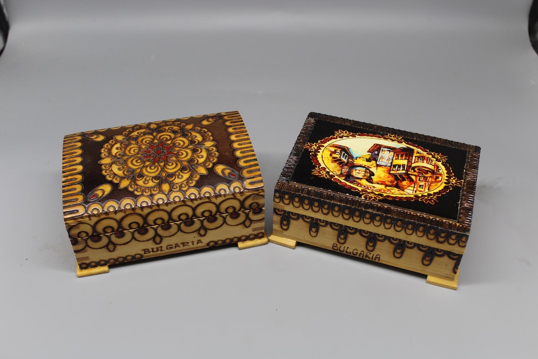 Vintage Wooden Boxes Set Hand pyrographed Bulgarian Folk Art Etsy vintage-wooden-boxes-set-hand-pyrographed-bulgarian-folk-art-etsy