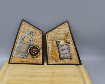 Vintage Bulgarian Wooden  Souvenir: Folklore Decor (7x5")