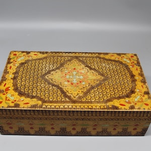 Hand Pyrographed and Painted Box. Wooden Box for Personal Items. Vintage Wooden Box. Home Decor. Rustic Decor. Bulgarian Traditions.