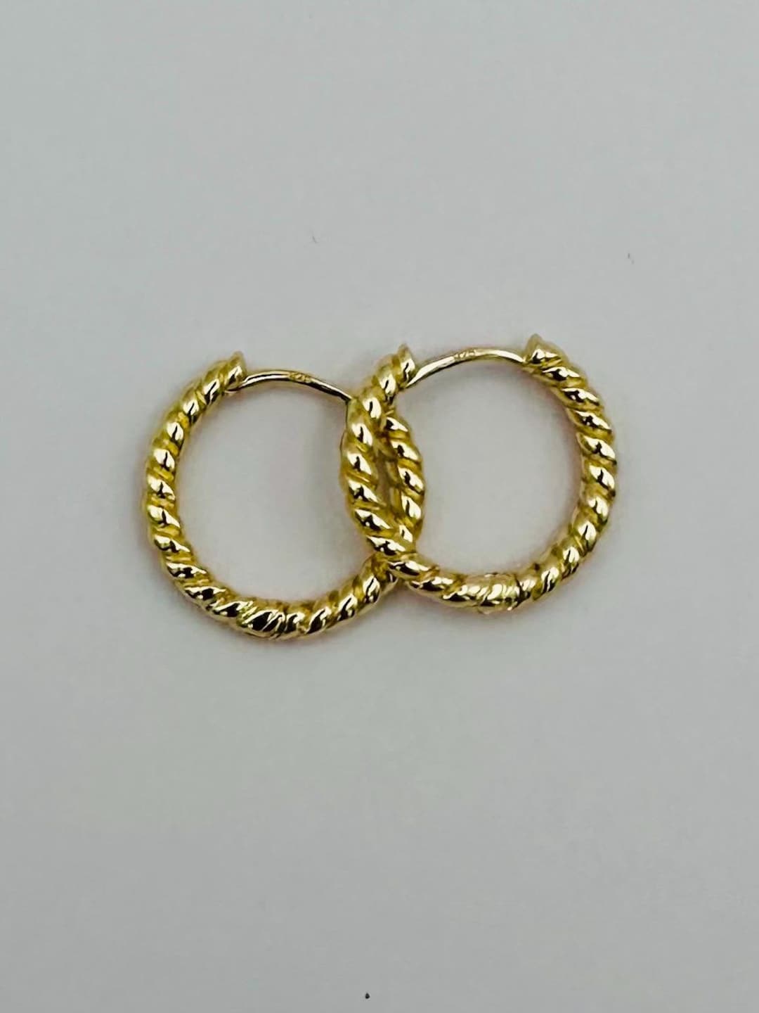 9ct Gold Twist Rope Hoop Earrings - Etsy