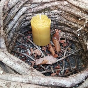 Yellow Beeswax Votive Rose Candle 3.5 oz image 3