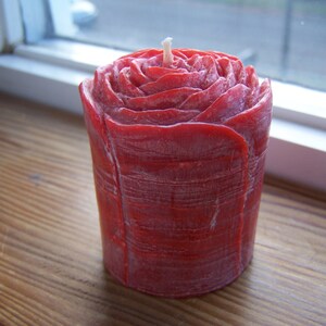 Red Palm Wax Votive Rose Candle 3.5 oz image 4