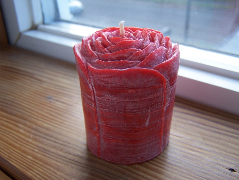 Red Palm Wax Votive Rose Candle 3.5 oz image 4
