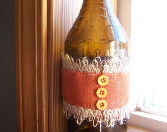 Upcycled Kombucha Bottle Fall Vase