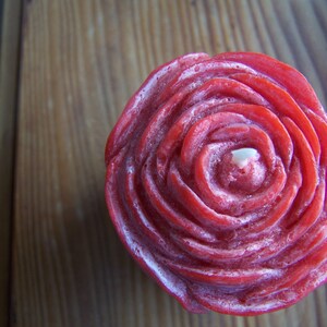 Red Palm Wax Votive Rose Candle 3.5 oz image 3