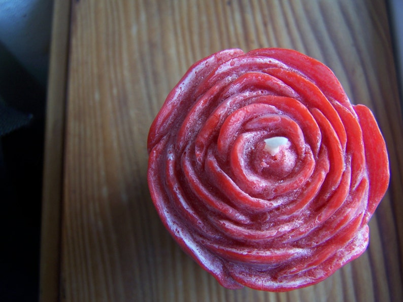 Red Palm Wax Votive Rose Candle 3.5 oz image 3