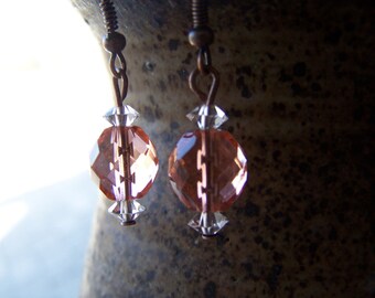 Pink Crystal Dangle Earrings Pink Bubblegum