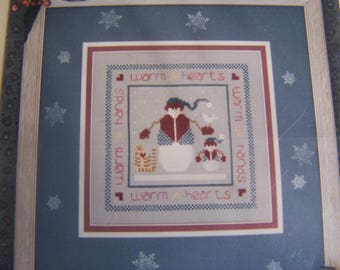 Warm Hearts Snowmen Cross Stitch Pattern by The Drawn Thread