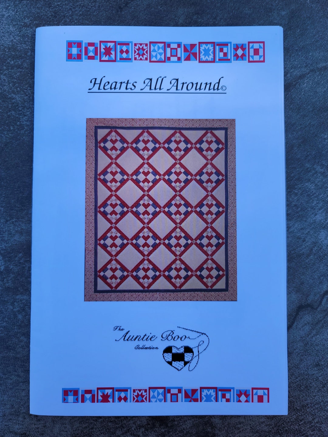 Hearts All Around 70 X 85 Quilt Pattern the Auntie Boo Collection - Etsy