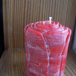 Red Palm Wax Votive Rose Candle 3.5 oz image 2