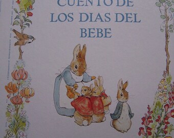 Vintage El Cuento De Los Dias Del Bebe Beatrix Potter Spanish Baby Record Book