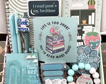Mystery Bookish Bundle with Notebooks, Bookmarks, Keychains, Stickers, Self Care Items, and More
