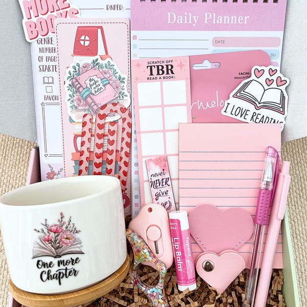 Mystery Bookish Bundle with Notebooks, Bookmarks, Keychains, Stickers, Self Care Items, and More