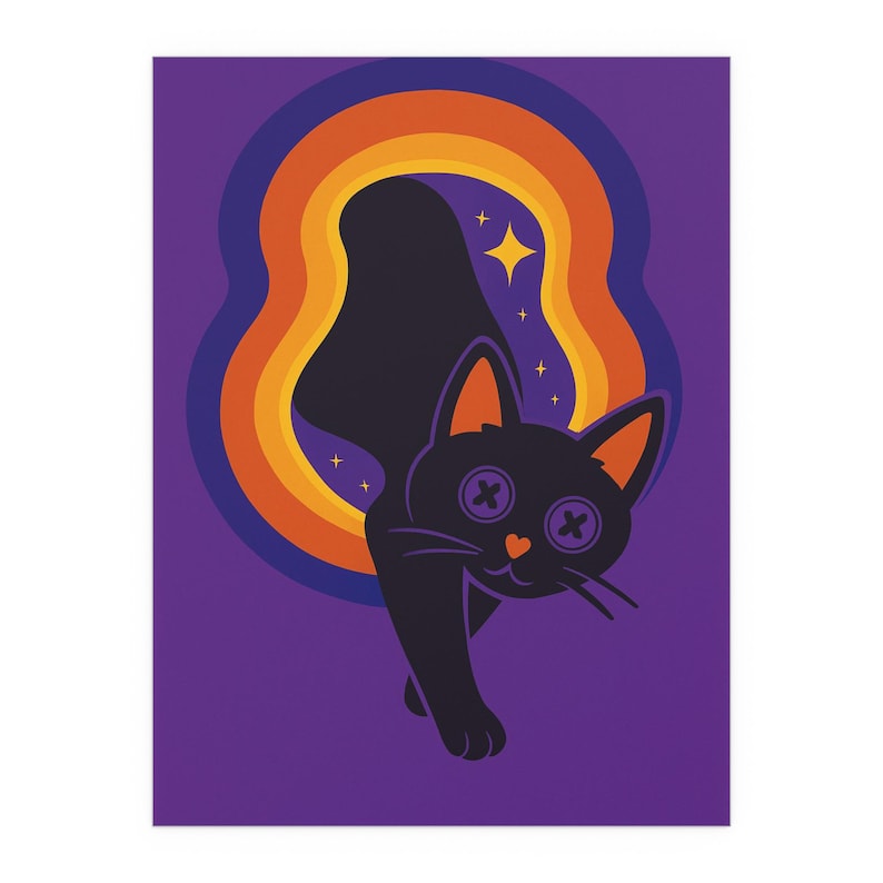 Coraline inspire le chat rampant, art mural de salon sur le thème d'Halloween image 5