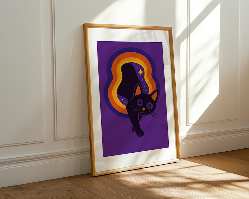 Coraline inspire le chat rampant, art mural de salon sur le thème d'Halloween image 1