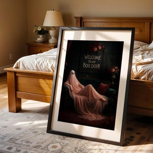 Bem-vindo ao meu Boo Doir - Arte de parede de quarto gótica e assustadora de Halloween