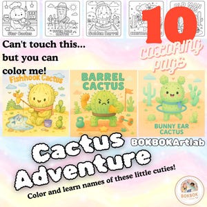 Cactus Coloring Book: Desert Plant Adventure (Digital Download)