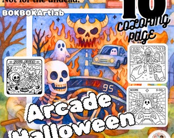 Halloween-målarbilder för arkad: Rolig, kuslig spelkonst (för vuxna och barn)