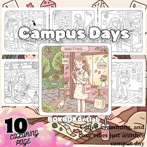 Campus Life Coloring Book: Cozy College Memories (Digital Download)