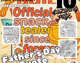 Dad Jokes Coloring Pages: Father's Day Printable Art (Digital Download)