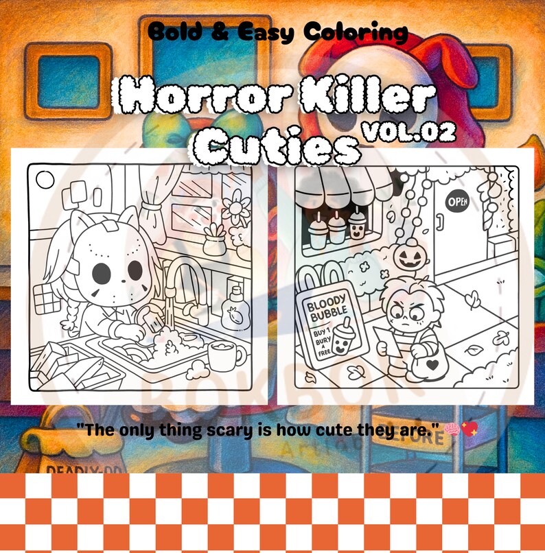 Killer Cuties Coloring Pages Vol2 Horror Movie Kawaii Style Cute
