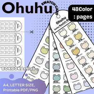 Ohuhu Blank Swatch Card | Color swatch bookmark, DIY Marker Swatch Template, Printable Paint & Color Swatch Organizer, Printable Color Chart