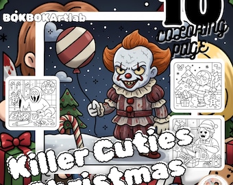 Killer Cuties Julmålarbilder | Söt Skräckjul (Digital Nedladdning)