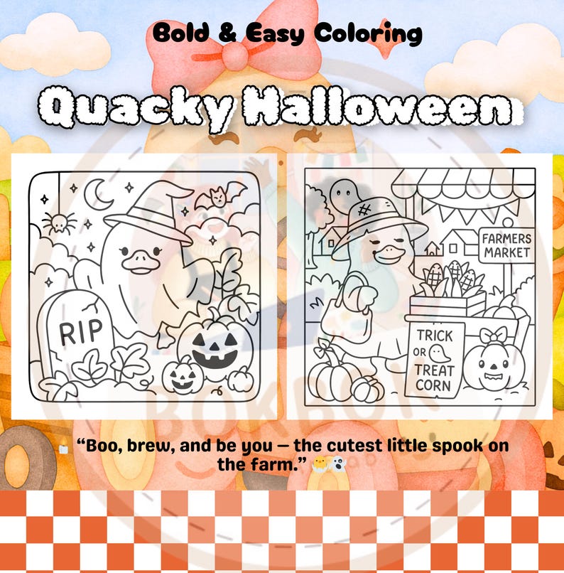 Quacky Halloween &amp; Fall Harvest Coloring Pages | Quacky Days | Cute ...