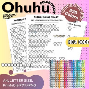 Ohuhu 320 Color Swatch Chart (NEUES CODE) | Honolulu Alkohol Marker Farbkarte Printable | Blank Marker Swatch Vorlage | Digitaler Download
