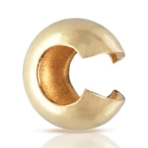 U Pick 20pcs/50pcs Real Yellow Gold Plated 925 Sterling Silver Crimp Bead Knot Covers 3mm 4mm 5mm 6mm Beads for DIY Craft Jewelry Making