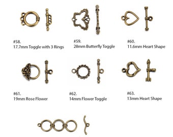 20 ensembles de fermoirs à bascule en T, connecteur de fermeture, ton bronze antique, pour collier à monter soi-même, bracelet, pierre précieuse, perles, fabrication artisanale de bijoux