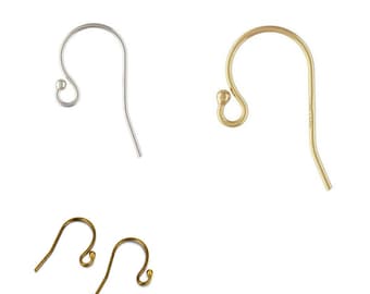 U Pick 50pc/100pc Hypoallergenic Ear Wire Fish Earring Hooks 20mm Dangle Connector (wire 0.9mm/19 Gauge, Strong) for Earring Jewelry Making