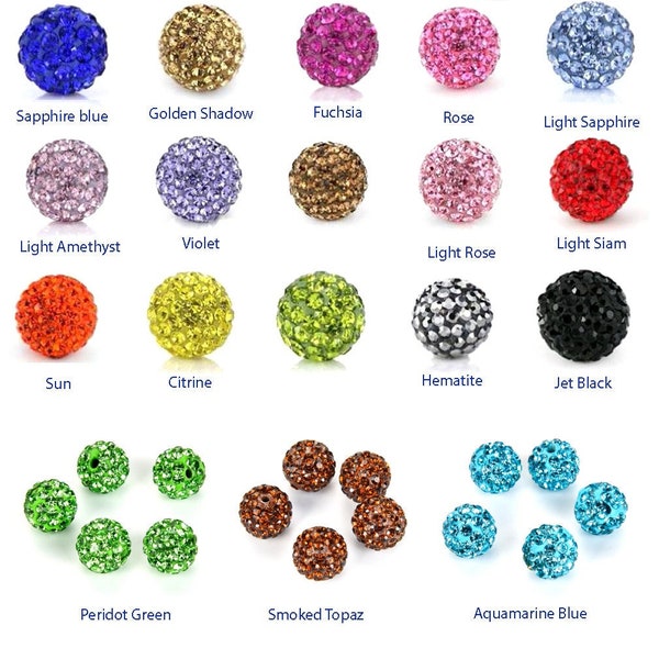 U Pick 25pc/50pc Grade A Sparkle 12mm Crystal Disco Ball Rhinestone Round Beads For Earrings Bracelet Necklace Rosary Jewelry Charm Making