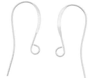 U Pick 20pc/50pc Sterling Silver Elegant French Earring Hooks 18mm Ear Wire Connector (22, 21, 20 Gauge) for Drop Earrings Jewelry Making