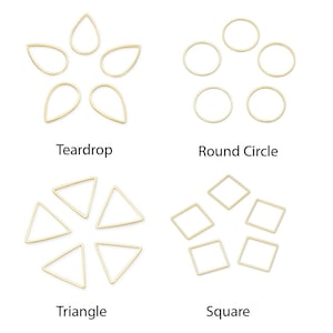 Pick 20pcs Tarnish Resistant Gold Plated Hoop Connector Teardrop Triangle Square Round Link Open Back Bezel Frame Earrings Jewelry Making