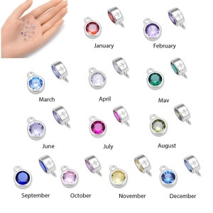 Pick 2pcs Authentic 925 Sterling Silver Birthstone Drop Pendant 4mm Small Tiny Cubic Zirconia Gemstone Charm Women Girl Men Jewelry Making