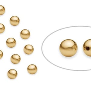 Pick 100pcs Real Yellow Gold Plated Sterling Silver Round Spacer Beads 2mm 3mm Tiny Small for Bracelet Necklace DIY Craft Jewelry Making