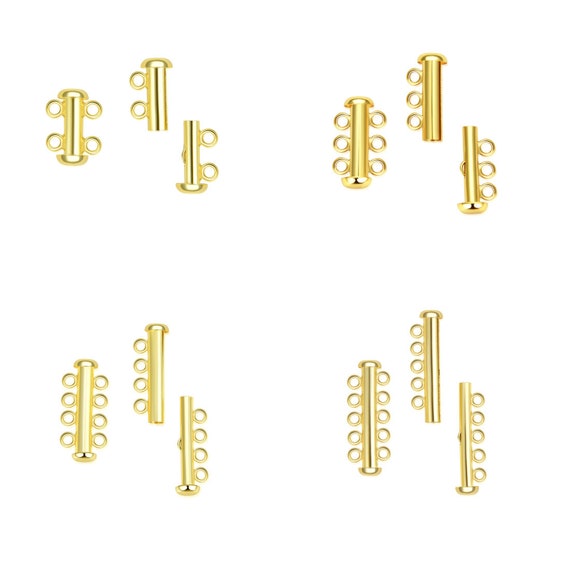 Tube Clasp - 1pc Gold 5 Strand Tube Clasp - 1pc Gold 5 Strand