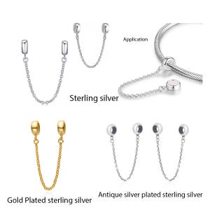 1pc 925 Sterling Silver Rubber Charm Stopper Chain Lock Spacer Bead Keeper Holder for 3mm Chain Bracelet Necklace Jewelry Making Women Gift