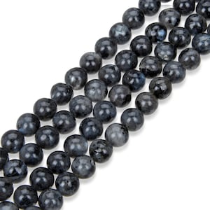 U Pick 1 Strand/15&quot; Top Quality Natural Larvikite Black Labradorite Gemstone 4mm 6mm 8mm 10mm Round Beads for Bracelet Jewelry Making