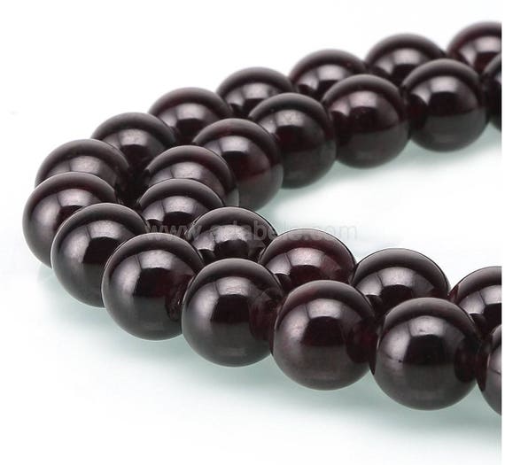 Natural 8mm Garnet Gemstone Beads Round Loose Gemstone Beads for Jewelry  Making Strand 15 Inch
